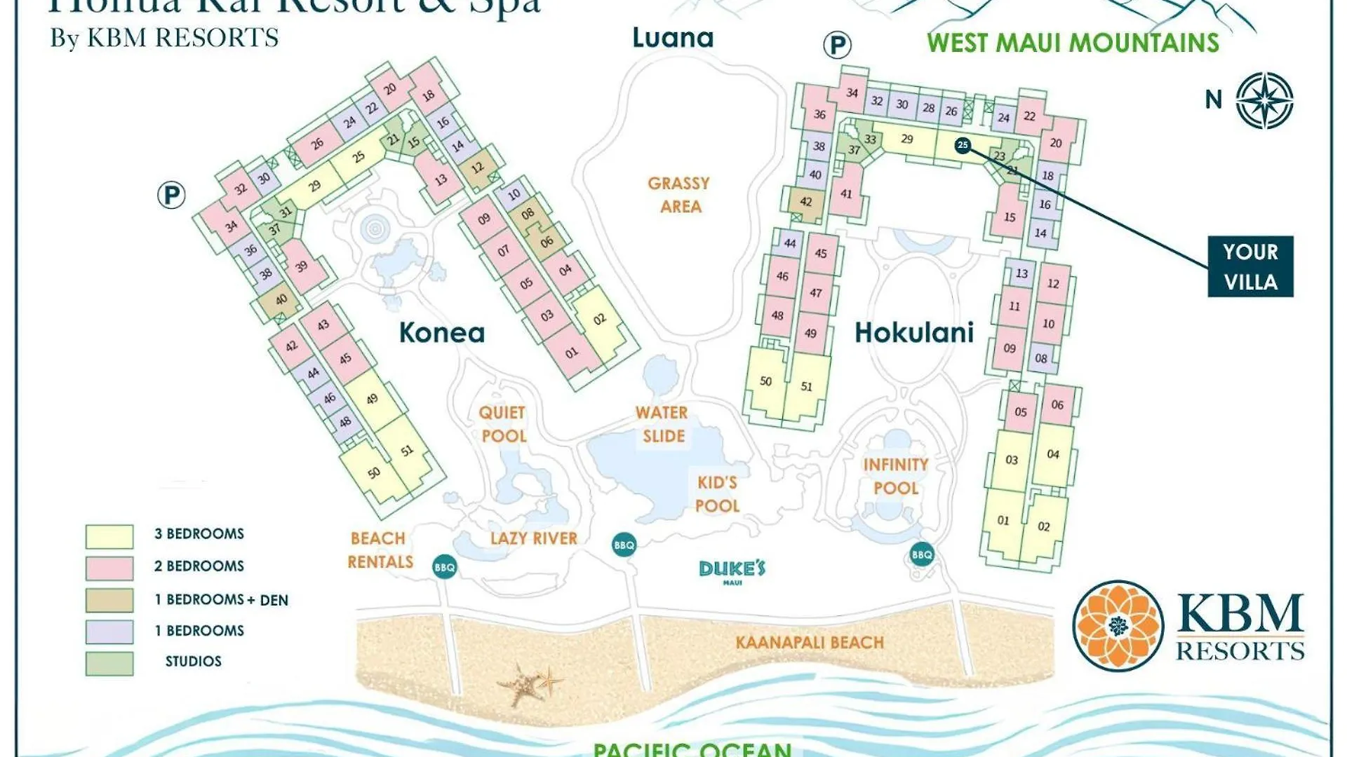 Kbm Resorts Ocean Views Spacious 4-Bedroom Honua Kai Collection Multi Unit Listing Same Floor 2 Free Rental Cars Hkh-42325 卡纳帕利